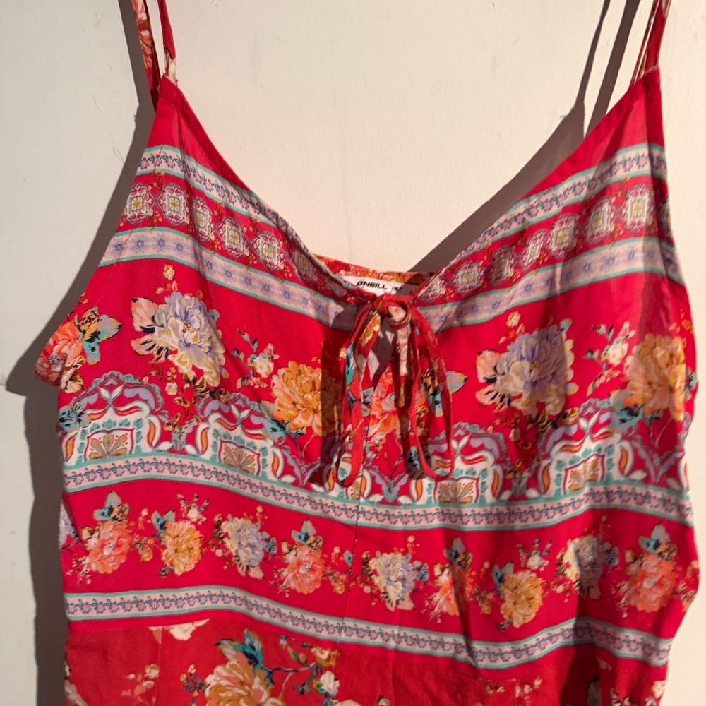 O'Neill Liame Romper XL Red Boho Beachy Cottagecore Festival NWT - Picture 2 of 7